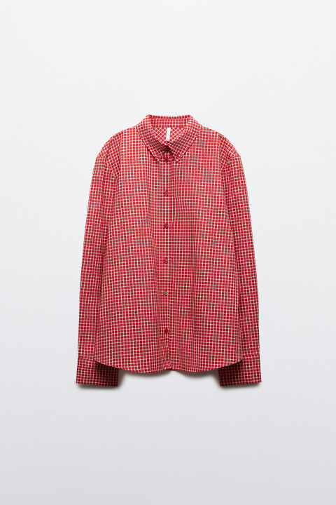 

Рубашка прямая в клетку, Синий, Рубашка прямая в клетку