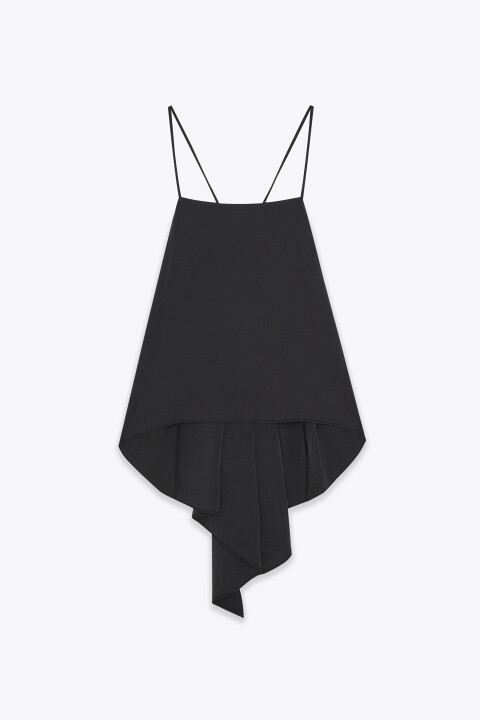 

Блузка-топ с открытой спиной и воланами из модала, Черный, Блузка-топ с открытой спиной и воланами из модала