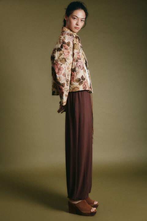 

Жакет с отложным воротником и цветочным узором, Мультиколор, Жакет с отложным воротником и цветочным узором