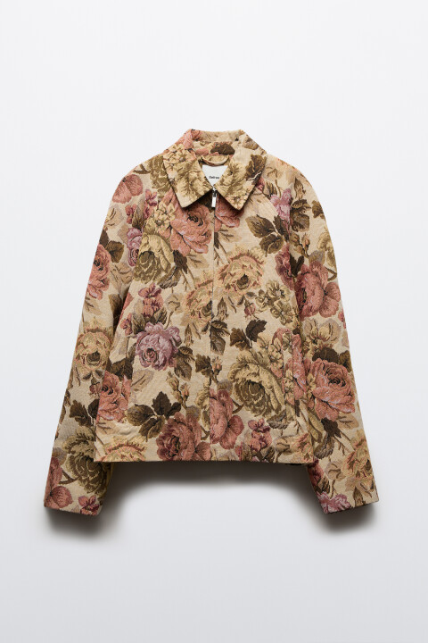 

Жакет с отложным воротником и цветочным узором, Мультиколор, Жакет с отложным воротником и цветочным узором