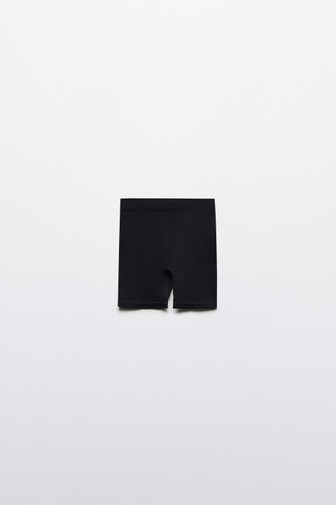 

Шорты-велосипедки спортивные в рубчик со средней посадкой, Черный, Шорты-велосипедки спортивные в рубчик со средней посадкой