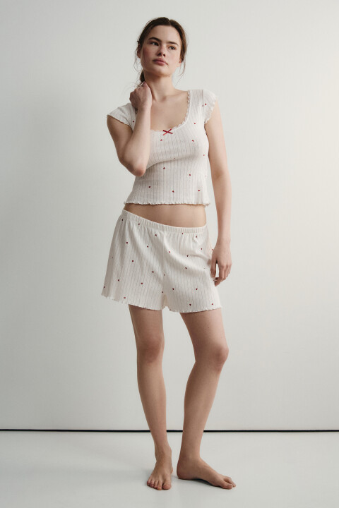 

Шорты домашние хлопковые ажурные, Ванильный, Шорты домашние хлопковые ажурные