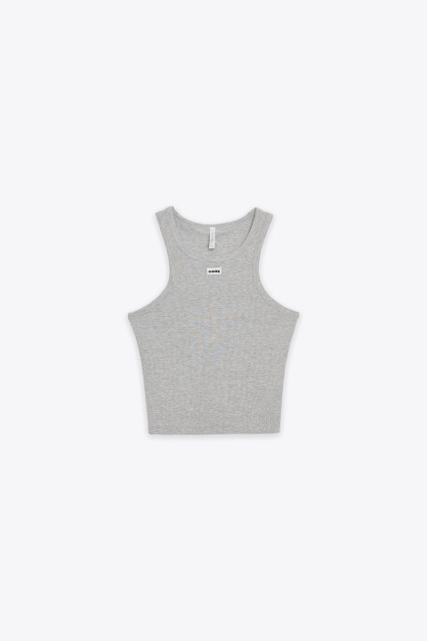 

Майка-топ домашняя приталенная в рубчик, Серый, Майка-топ домашняя приталенная в рубчик