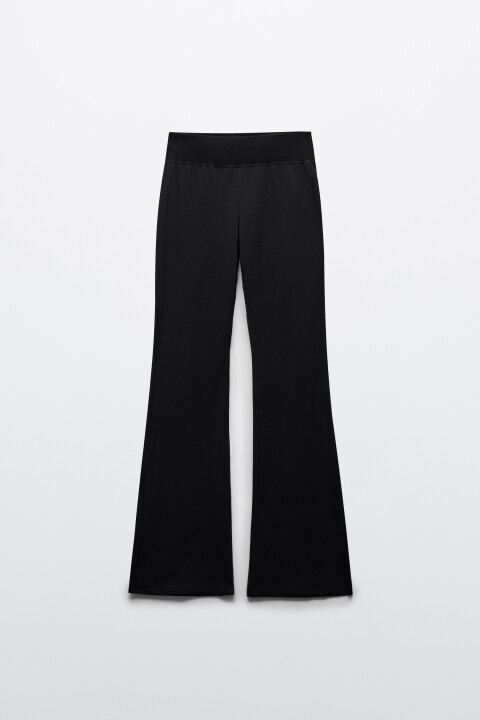 

Брюки клеш хлопковые с высокой посадкой, Черный, Брюки клеш хлопковые с высокой посадкой