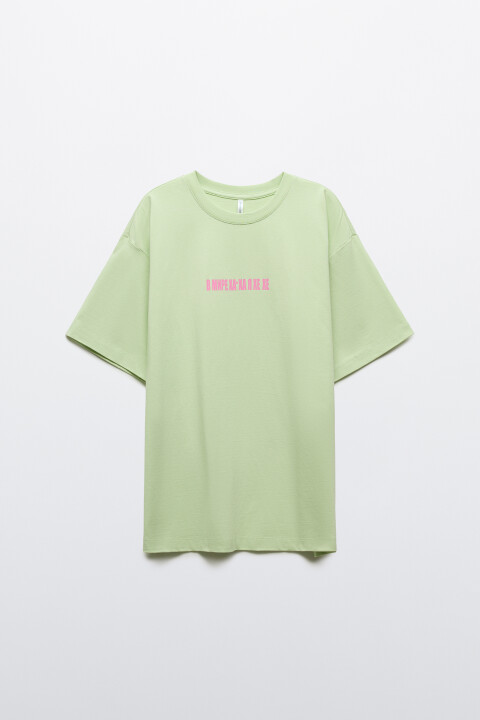 

Футболка хлопковая оверсайз с принтом, Белый, Футболка хлопковая оверсайз с принтом