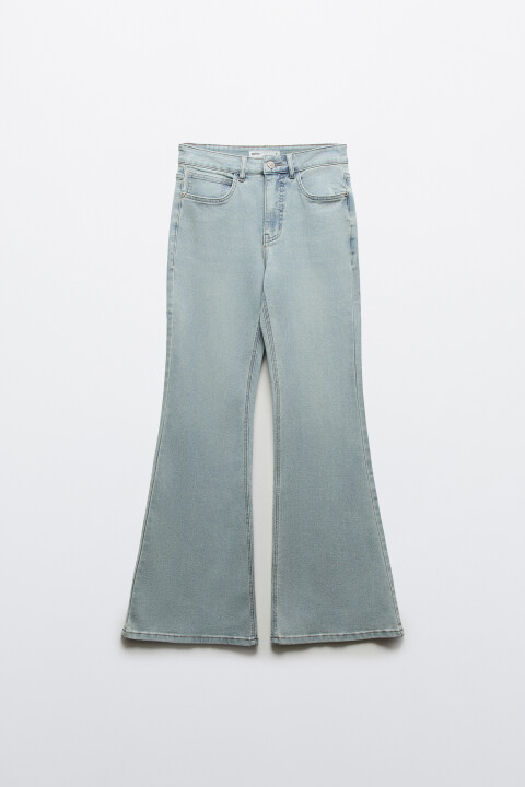 

Джинсы клеш со средней посадкой, Синий, Джинсы клеш со средней посадкой