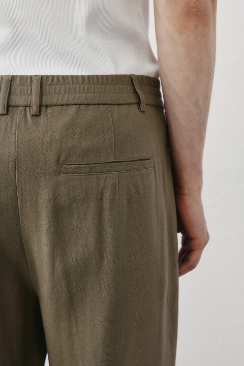 

Брюки вискозные прямые со льном и средней посадкой, Коричневый, Брюки вискозные прямые со льном и средней посадкой