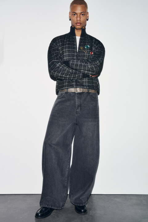 

Джинсы barrel fit со средней посадкой, Черный, Джинсы barrel fit со средней посадкой