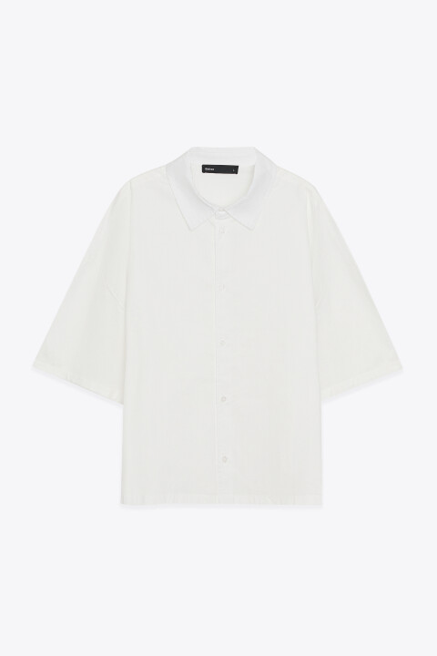 

Рубашка с коротким рукавом хлопковая, Белый, Рубашка с коротким рукавом хлопковая