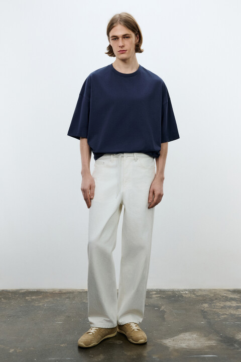 

Футболка хлопковая оверсайз базовая, Бежевый, Футболка хлопковая оверсайз базовая