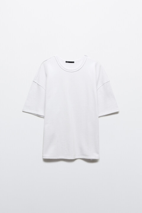 

Футболка хлопковая оверсайз базовая, Белый, Футболка хлопковая оверсайз базовая