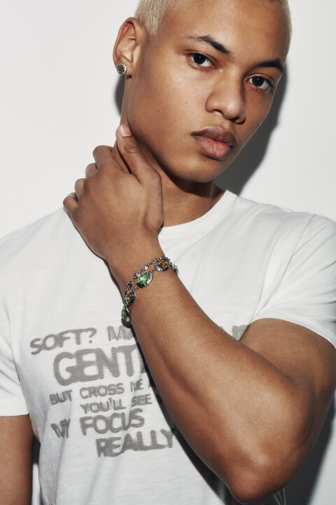 

Набор браслетов-цепочек с цветными камнями (2 штуки), Серый, Набор браслетов-цепочек с цветными камнями (2 штуки)