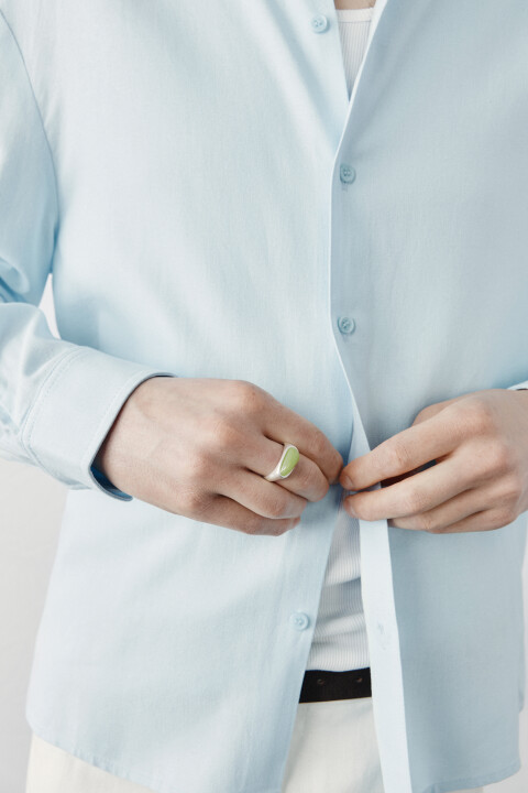 

Кольцо серебристое потертое с искусственным камнем, Серый, Кольцо серебристое потертое с искусственным камнем