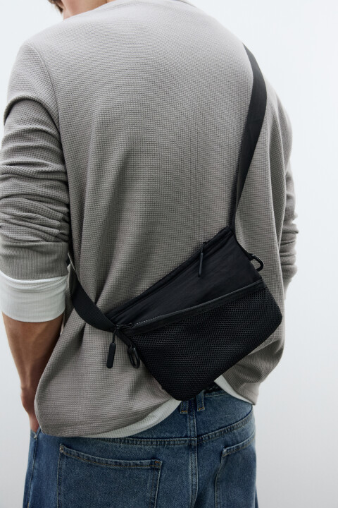 

Сумка через плечо текстильная, Черный, Сумка через плечо текстильная