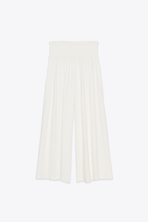 

Брюки пляжные широкие на резинке, Ванильный, Брюки пляжные широкие на резинке