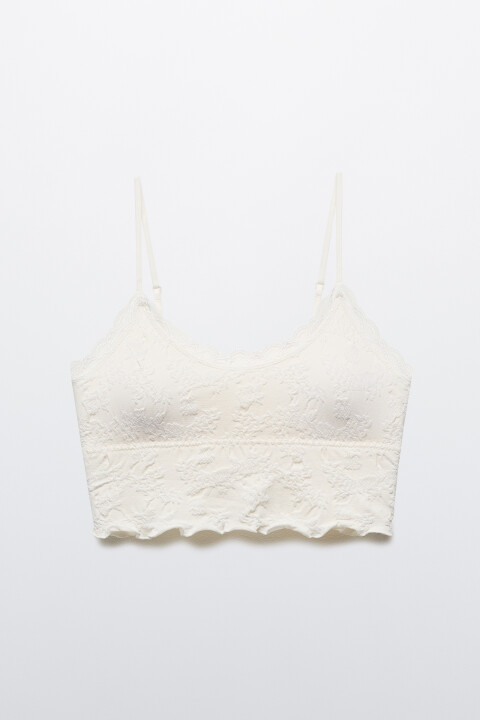 

Бюстгальтер-топ с узором и кружевом, Розовый, Бюстгальтер-топ с узором и кружевом