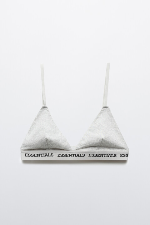 

Бюстгальтер-топ хлопковый с надписью, Серый, Бюстгальтер-топ хлопковый с надписью