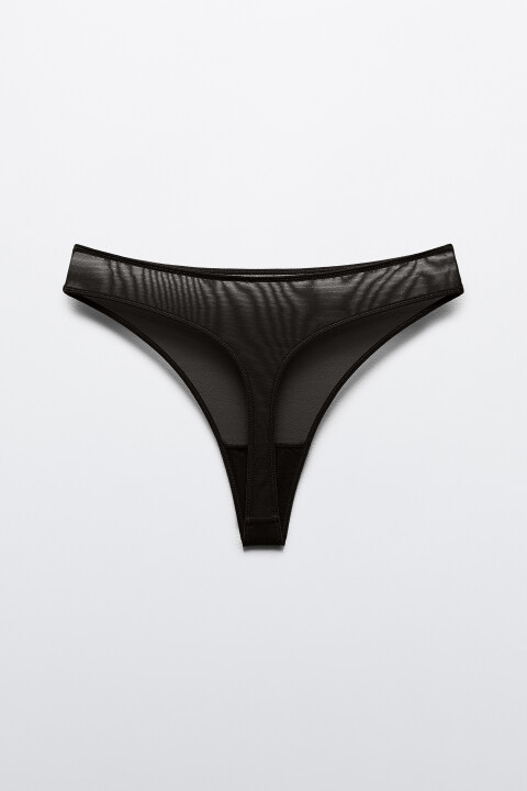 

Трусы-стринги сетчатые со средней посадкой, Черный, Трусы-стринги сетчатые со средней посадкой