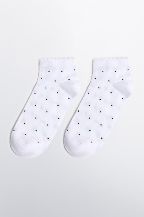 

Носки короткие в горошек с оборками, Белый, Носки короткие в горошек с оборками