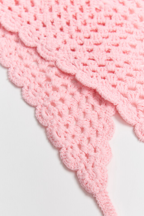 

Косынка вязаная на завязках, Розовый, Косынка вязаная на завязках