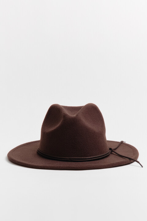 

Шляпа фетровая с широкими полями, Коричневый, Шляпа фетровая с широкими полями