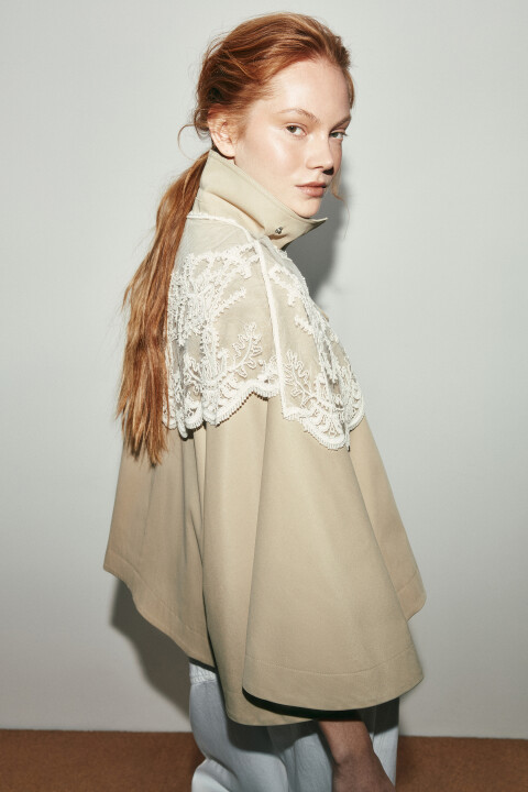 

Кейп кружевной с хлопком, Молочный, Кейп кружевной с хлопком