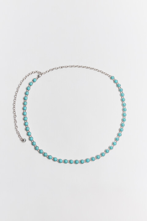 

Пояс-цепочка декоративный со стразами, Серый, Пояс-цепочка декоративный со стразами