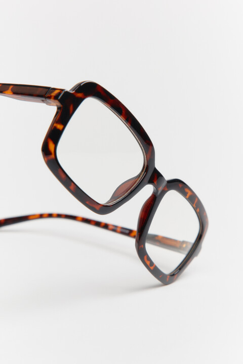 

Очки-нулевки в леопардовой оправе, Коричневый, Очки-нулевки в леопардовой оправе