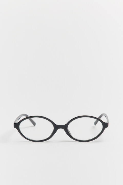 

Очки-нулевки в овальной оправе, Черный, Очки-нулевки в овальной оправе