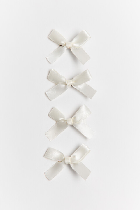 

Набор заколок-зажимов для волос с бантиками (4 штуки), Белый, Набор заколок-зажимов для волос с бантиками (4 штуки)