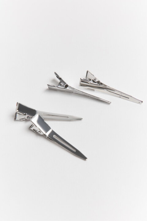 

Набор заколок-зажимов для волос без декора (4 штуки), Серый, Набор заколок-зажимов для волос без декора (4 штуки)