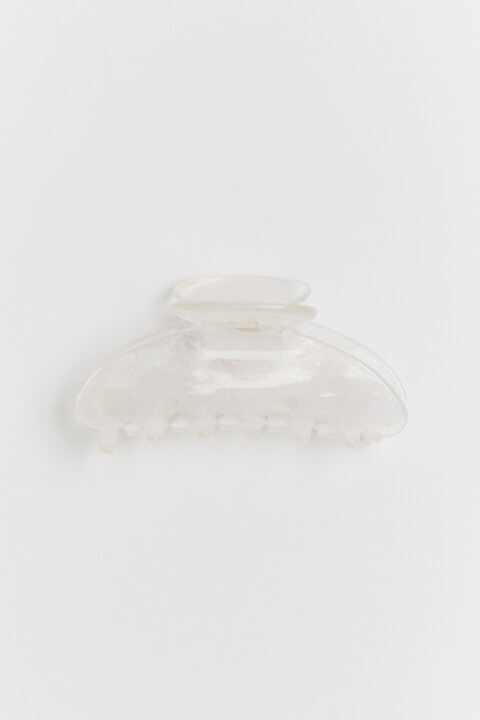 

Заколка-краб для волос полупрозрачная, Белый, Заколка-краб для волос полупрозрачная