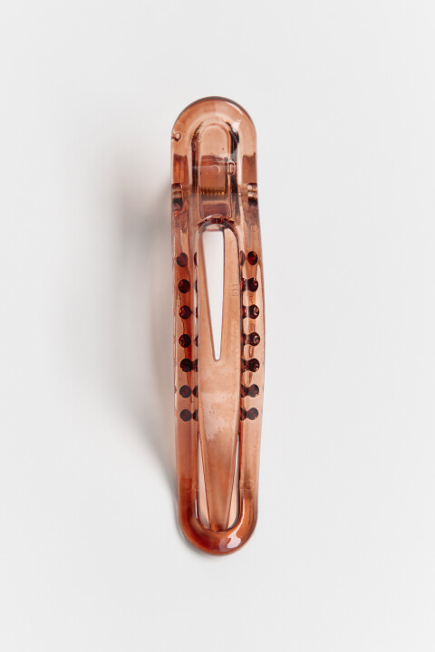 

Заколка-зажим для волос полупрозрачная, Коричневый, Заколка-зажим для волос полупрозрачная