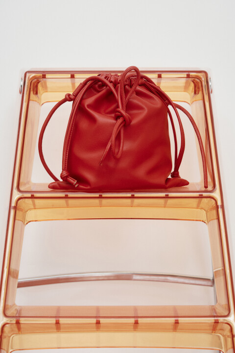 

Сумка-мешок из искусственной кожи на завязках, Красный, Сумка-мешок из искусственной кожи на завязках