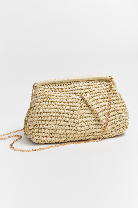 

Сумка-клатч соломенная, Бежевый, Сумка-клатч соломенная