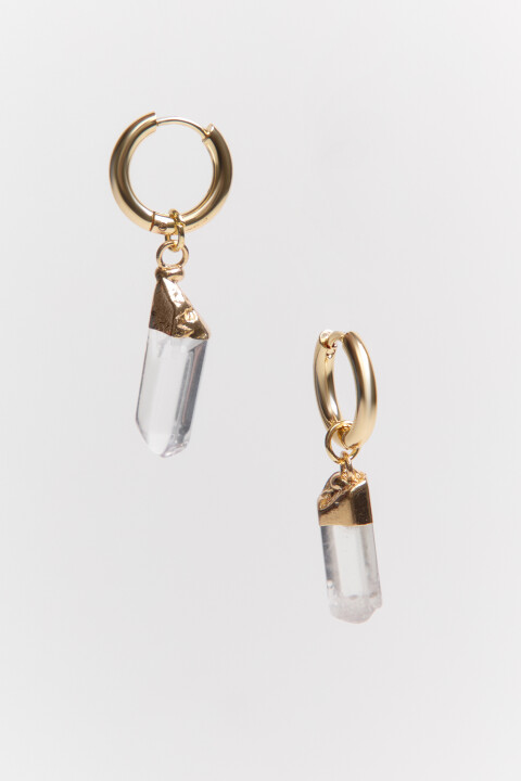 

Серьги-конго с подвесками-кристаллами, Серый, Серьги-конго с подвесками-кристаллами