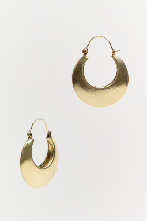 

Серьги-кольца объемные золотистые, Желтый, Серьги-кольца объемные золотистые