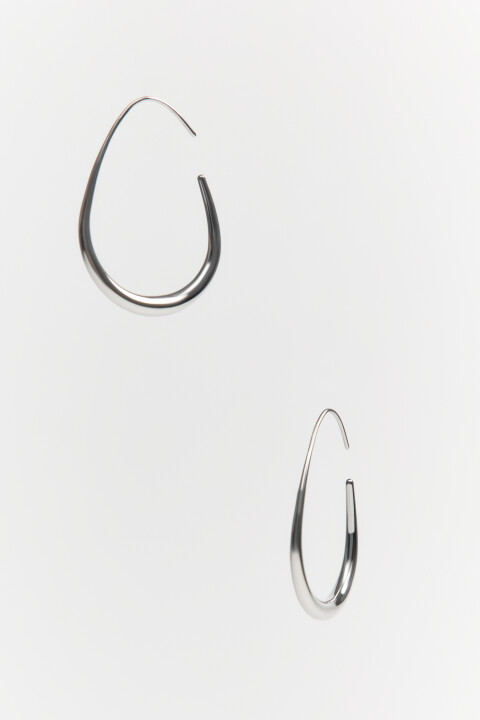 

Серьги в форме капли металлические, Серый, Серьги в форме капли металлические