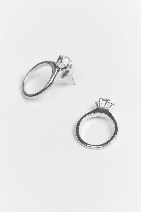 

Серьги-гвоздики в виде колец со стразами, Серый, Серьги-гвоздики в виде колец со стразами