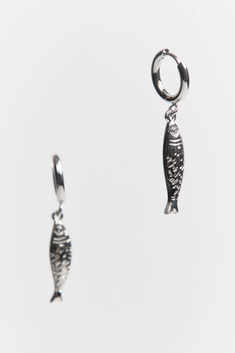 

Серьги-конго с подвесками-рыбами, Серый, Серьги-конго с подвесками-рыбами