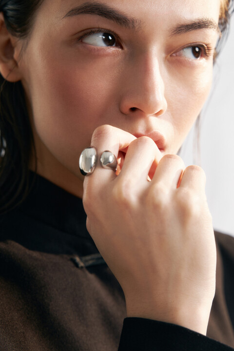 

Кольцо несмыкающееся серебристое, Серый, Кольцо несмыкающееся серебристое