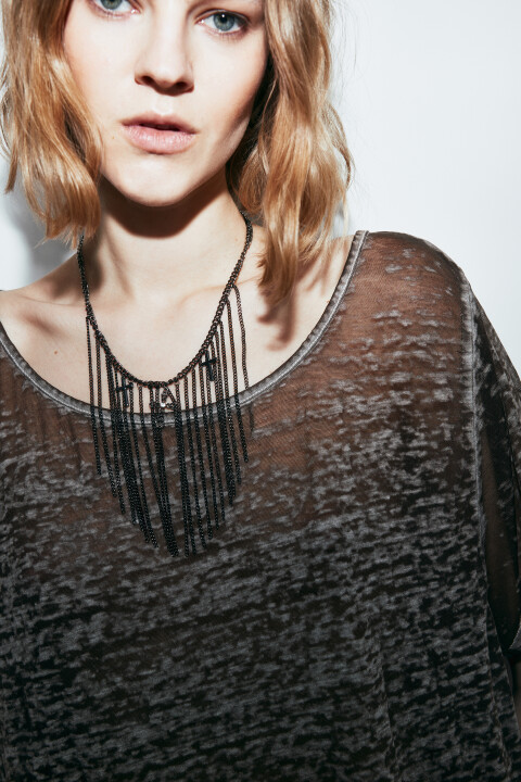 

Колье с длинными цепочками и подвесками, Серый, Колье с длинными цепочками и подвесками