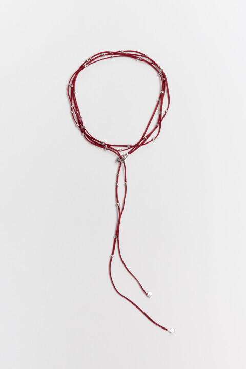 

Колье-чокер многослойное с бусинами, Серый, Колье-чокер многослойное с бусинами