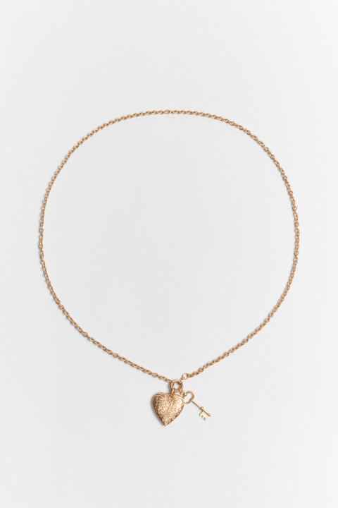 

Колье-цепочка с ключиком и сердечком, Желтый, Колье-цепочка с ключиком и сердечком