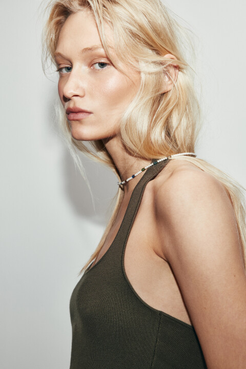 

Колье-бусы с цветными вставками, Желтый, Колье-бусы с цветными вставками