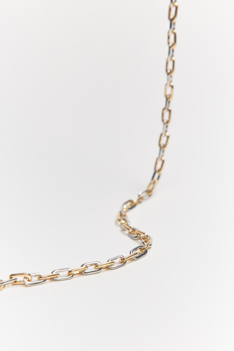 

Колье-цепочка двухцветное, Серый, Колье-цепочка двухцветное