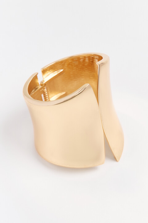 

Браслет-манжета раздвижной золотистый асимметричный, Желтый, Браслет-манжета раздвижной золотистый асимметричный