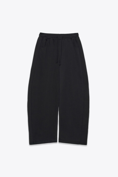 Брюки прямые из футера на завязках