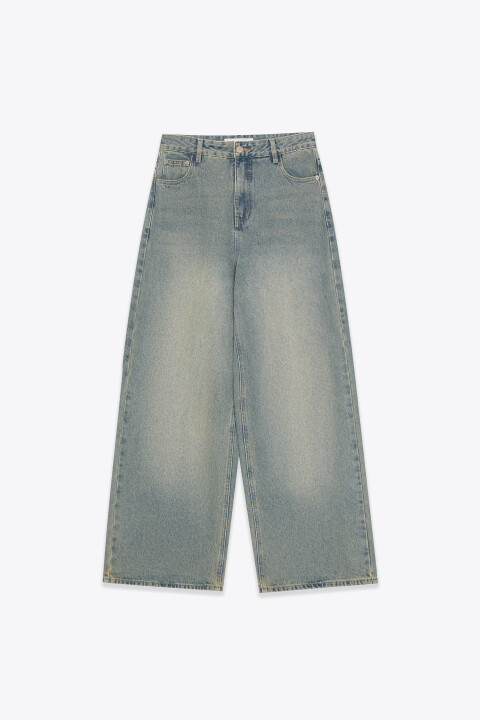 

Джинсы багги со средней посадкой, Синий, Джинсы багги со средней посадкой