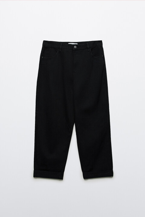 

Джинсы barrel fit с высокой посадкой, Черный, Джинсы barrel fit с высокой посадкой